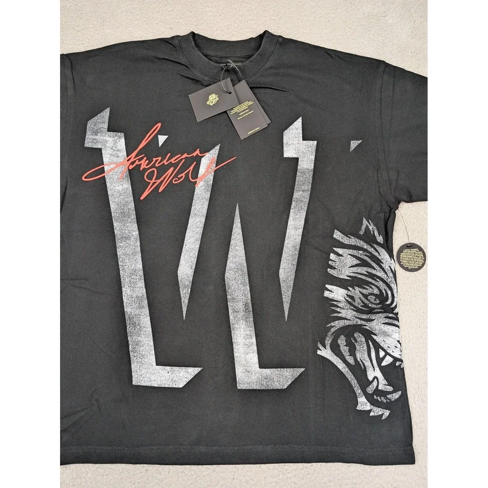 Darc Sport Chicago Wolves Shirt‎ Mens Medium Black Hockey Oversized Graphic Tee - Picture 3 of 10